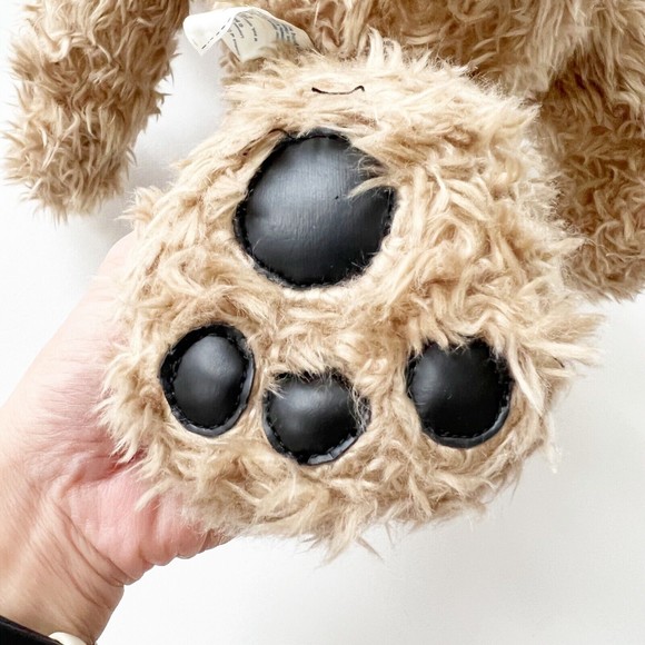 Vtg Build A Bear Teddy Bear 16" Plush Curly Fur Leather Paws Prairie Dress Apron - Picture 7 of 11